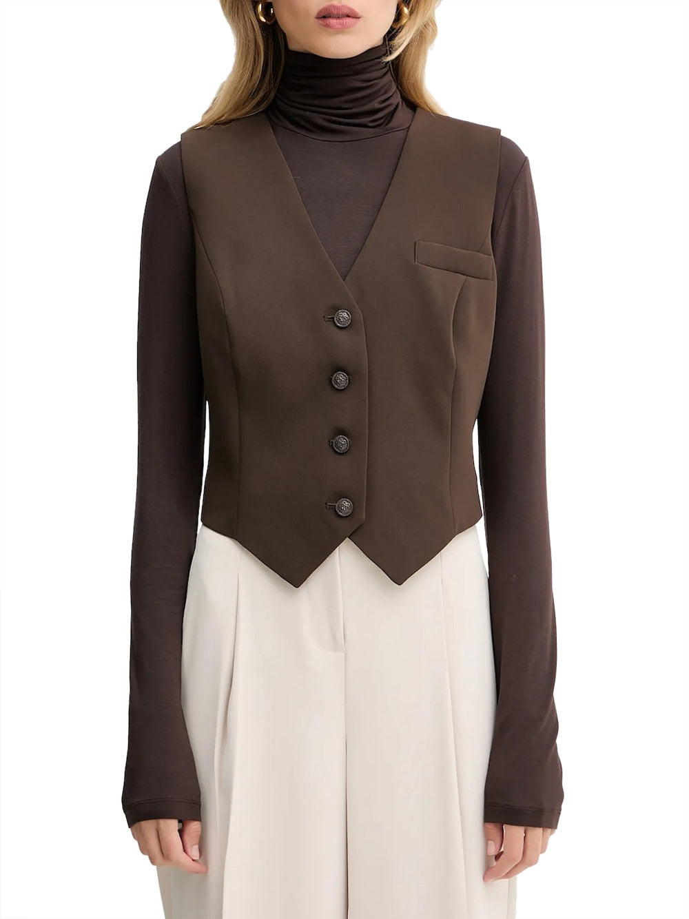 Gilet Guess Theoline da Donna - Marrone