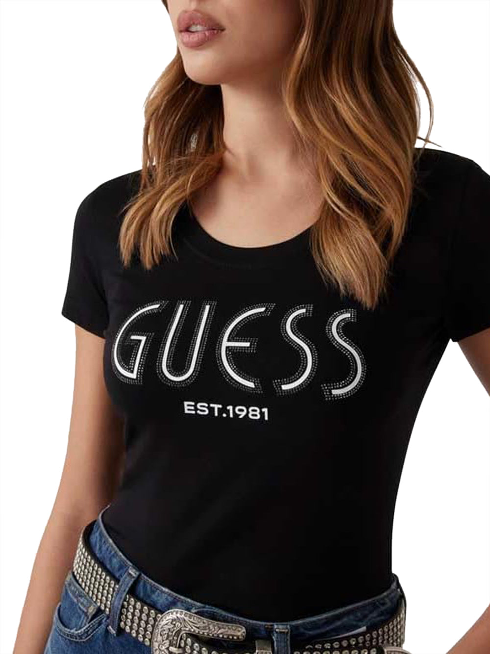 Guess T-shirt Donna Mod. W5YI05 J1314 JBLK Nero