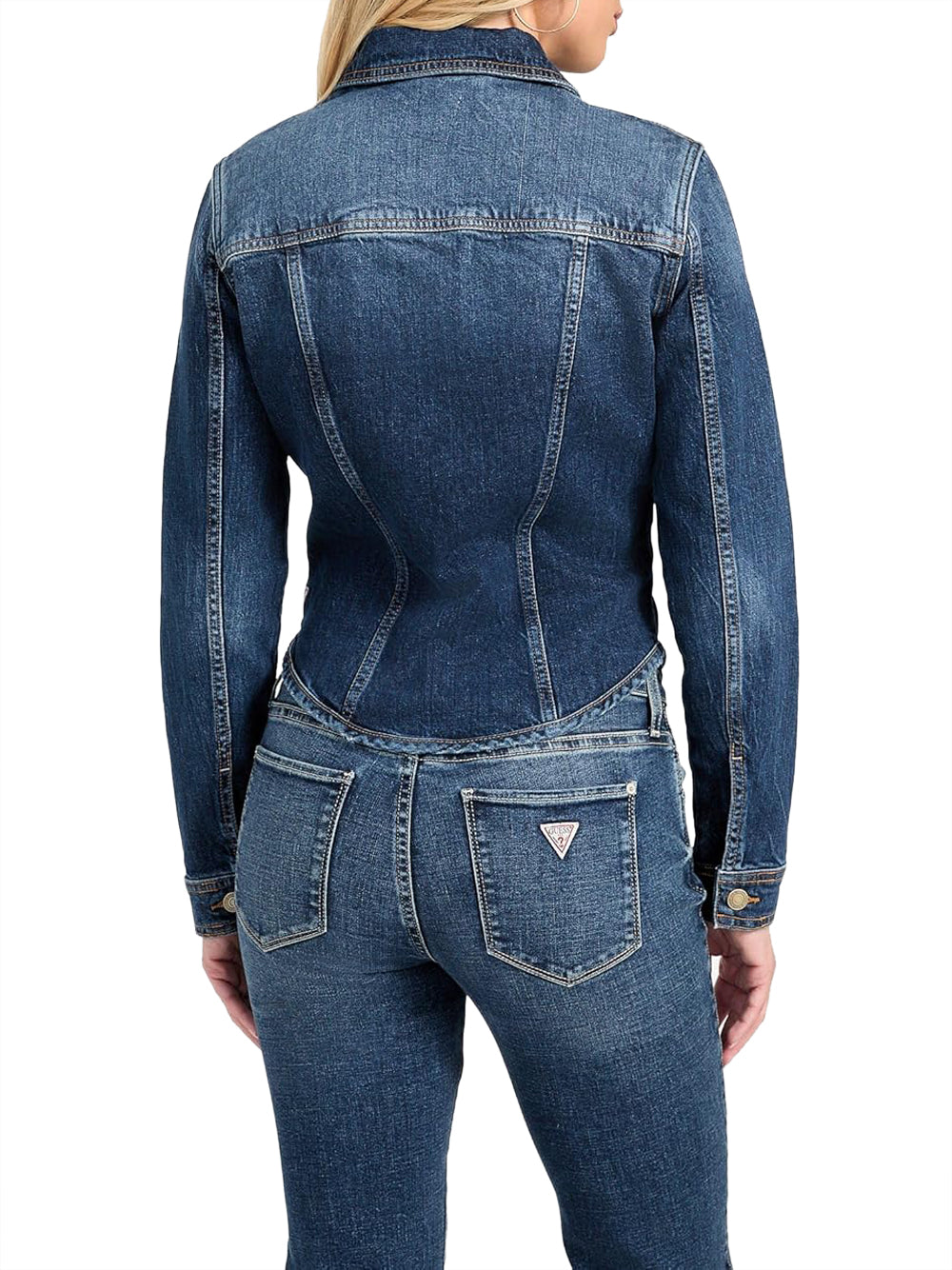 Guess Giubbotto corto Donna Mod. W5YN49 D5QP4 TGLG Denim Blu