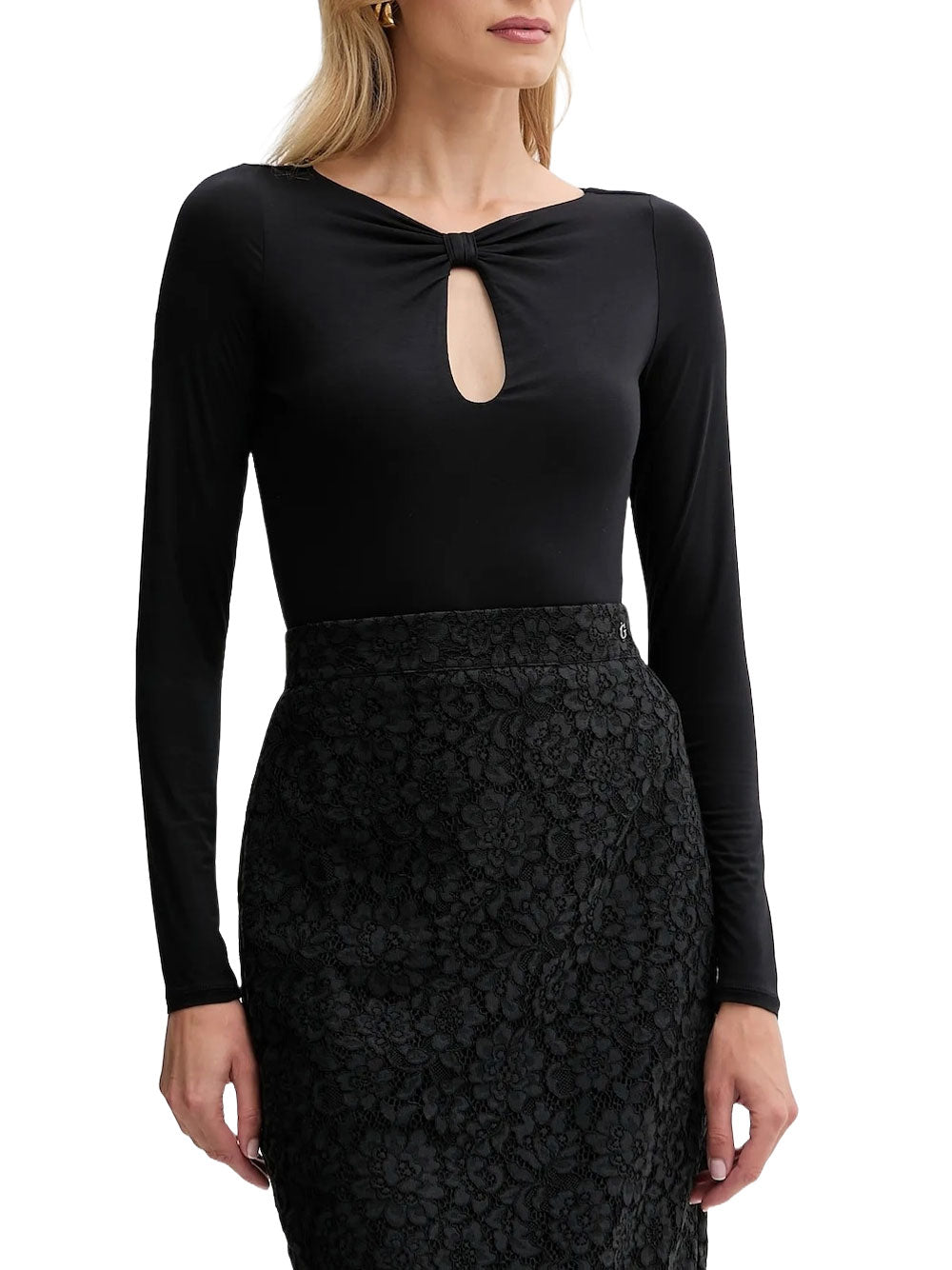 Maglia Guess Cutout Joey da Donna - Nero