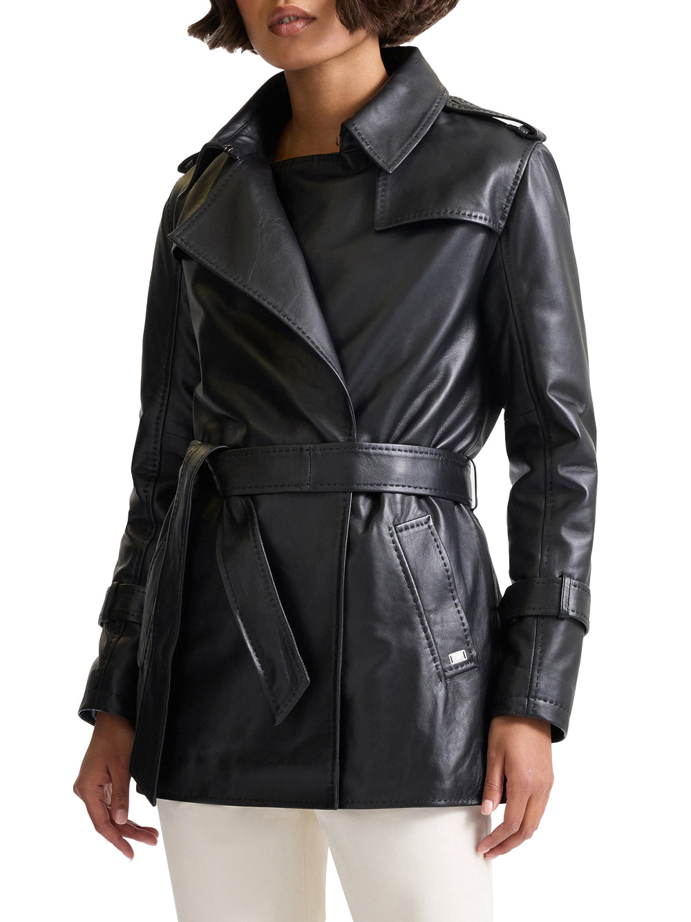 Giubbino di Pelle Harmont & Blaine da Donna - Nero