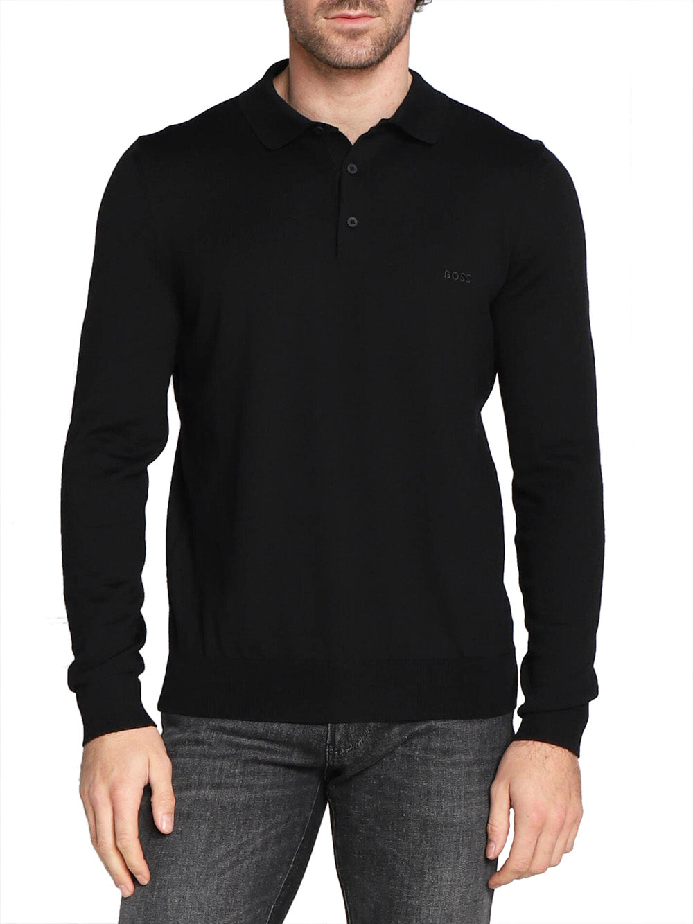 Maglione Hugo Boss Polo Bono da Uomo - Nero