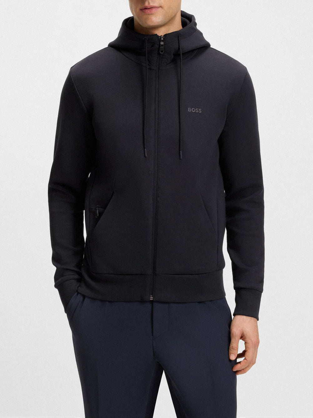 Felpa Zip Hugo Boss Saggy da Uomo - Blu