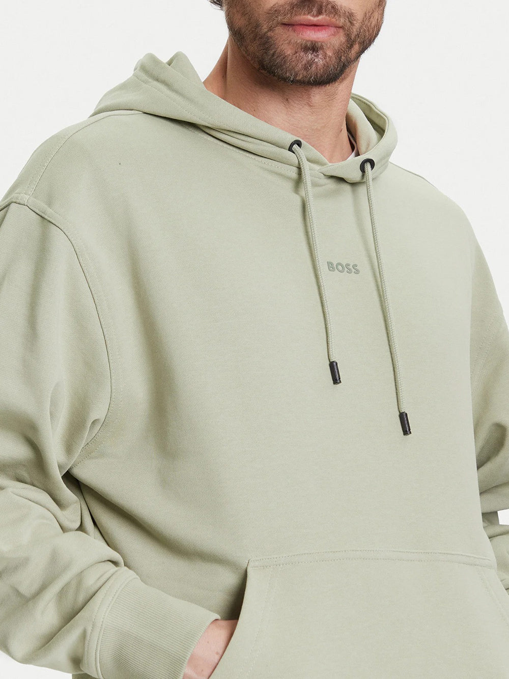 Felpa Cappuccio Hugo Boss Wesmallhood da Uomo - Verde