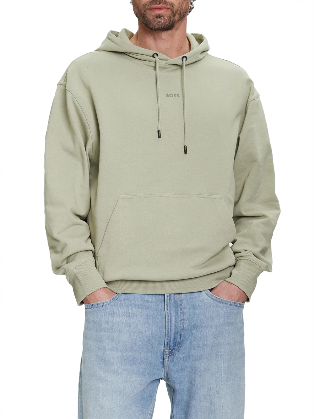 Felpa Cappuccio Hugo Boss Wesmallhood da Uomo - Verde