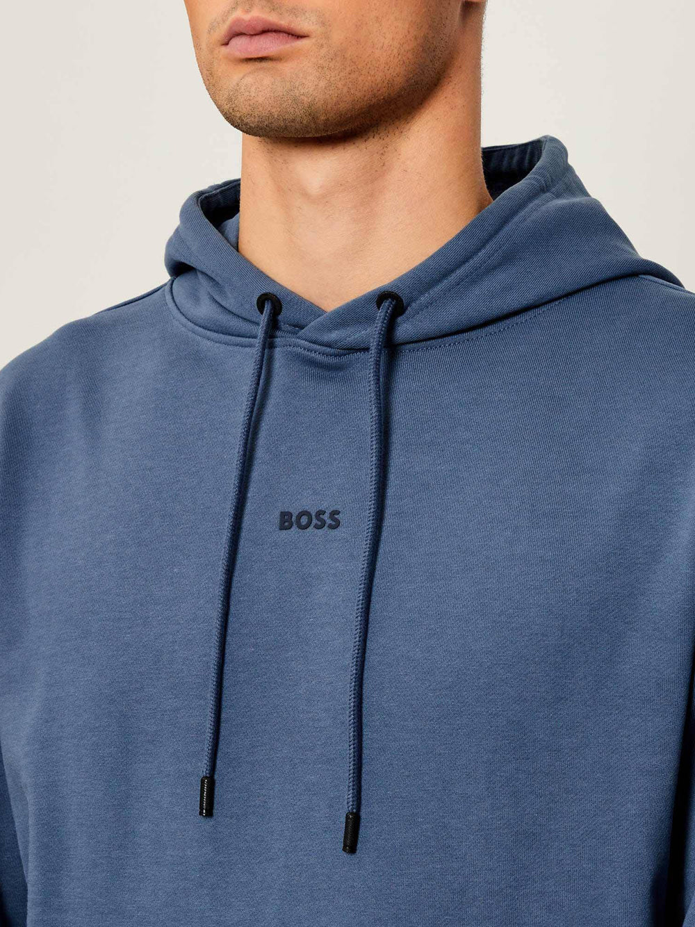 Felpa Cappuccio Hugo Boss Wesmallhood da Uomo - Celeste