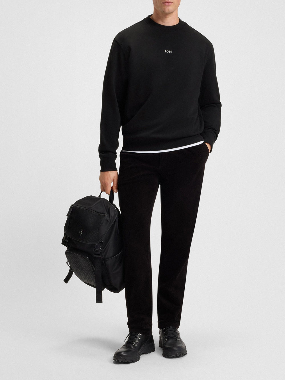 Felpa Hugo Boss Wesmallcrew da Uomo - Nero