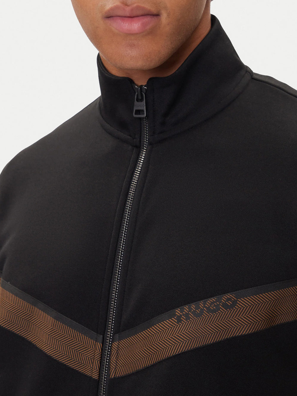Felpa Zip Hugo Boss Dingmoor da Uomo - Nero