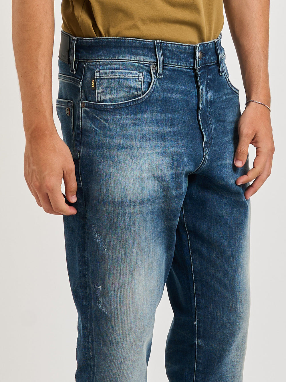 Jeans Tapered Hugo Boss Onyx Bo da Uomo - Denim
