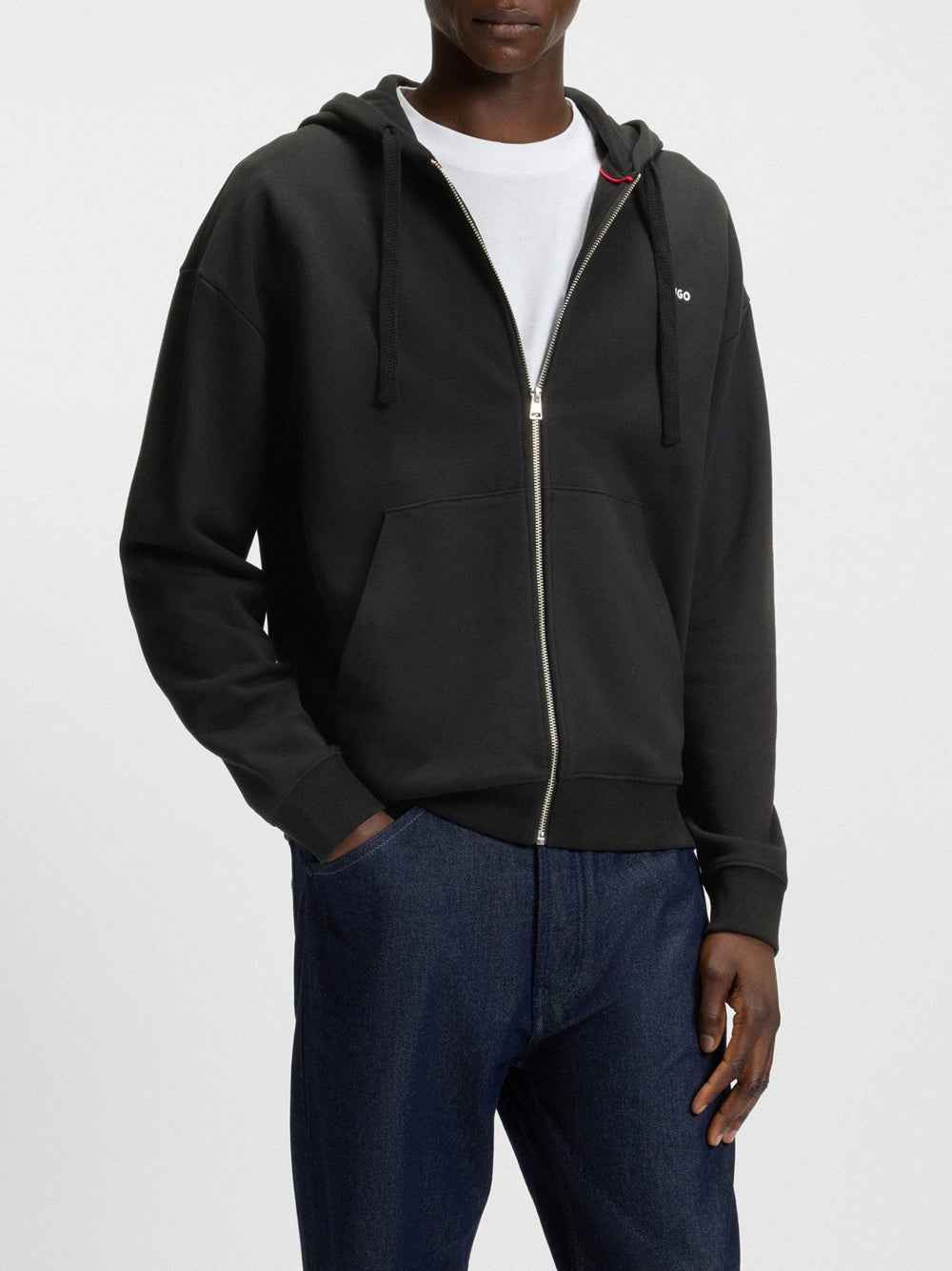 Felpa Zip Hugo Boss Dapozip da Uomo - Nero