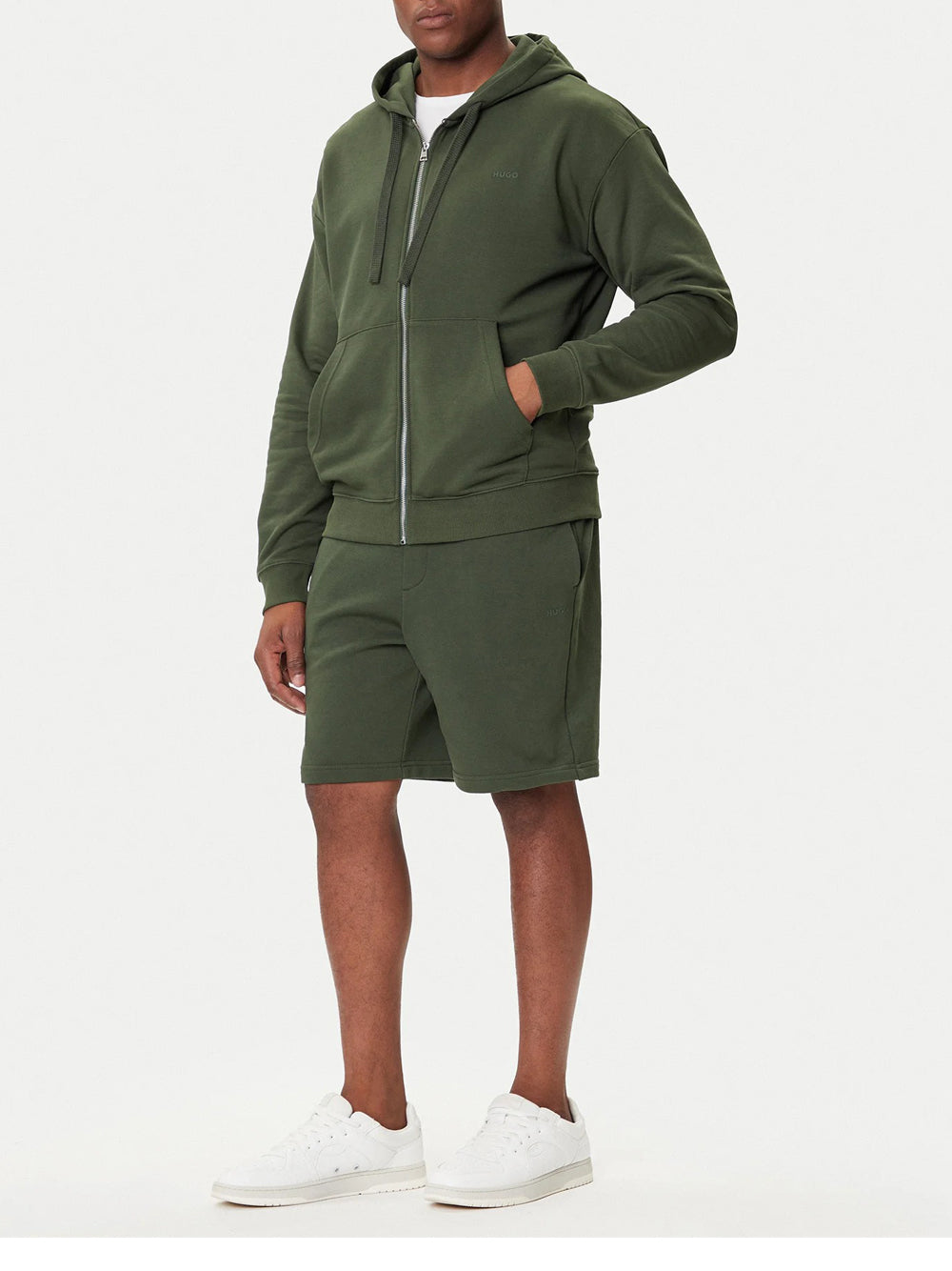 Felpa Zip Hugo Boss Dapozip da Uomo - Verde