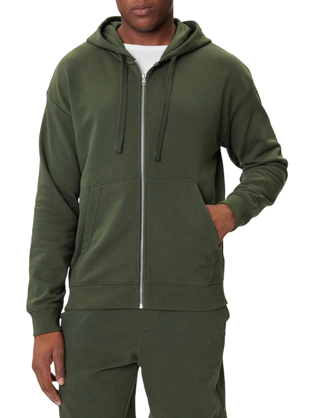 Felpa Zip Hugo Boss Dapozip da Uomo - Verde