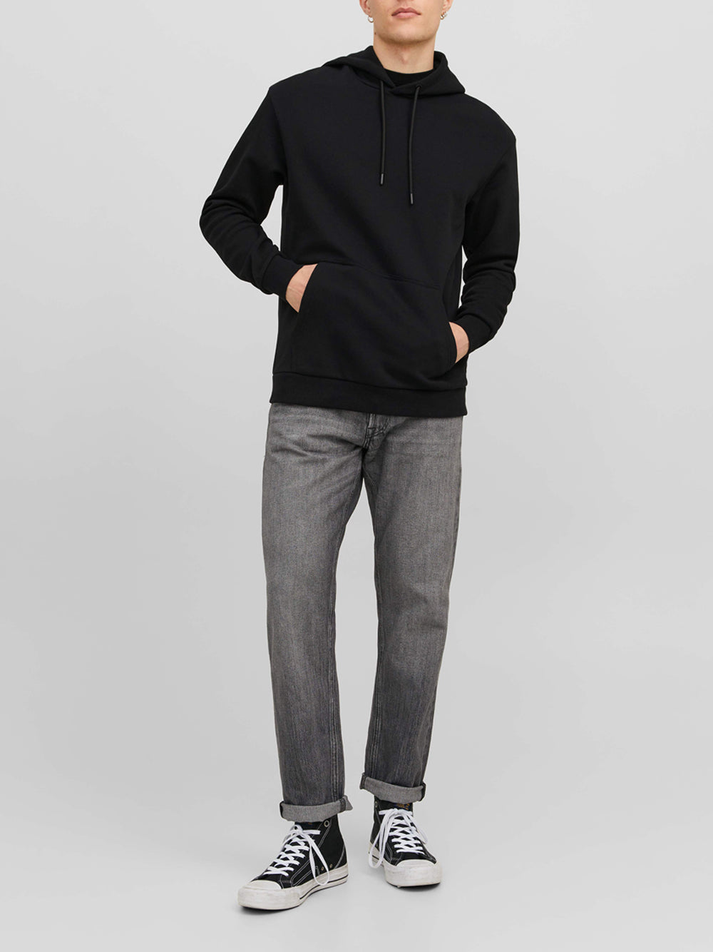 Felpa Cappuccio Jack e Jones da Uomo - Nero