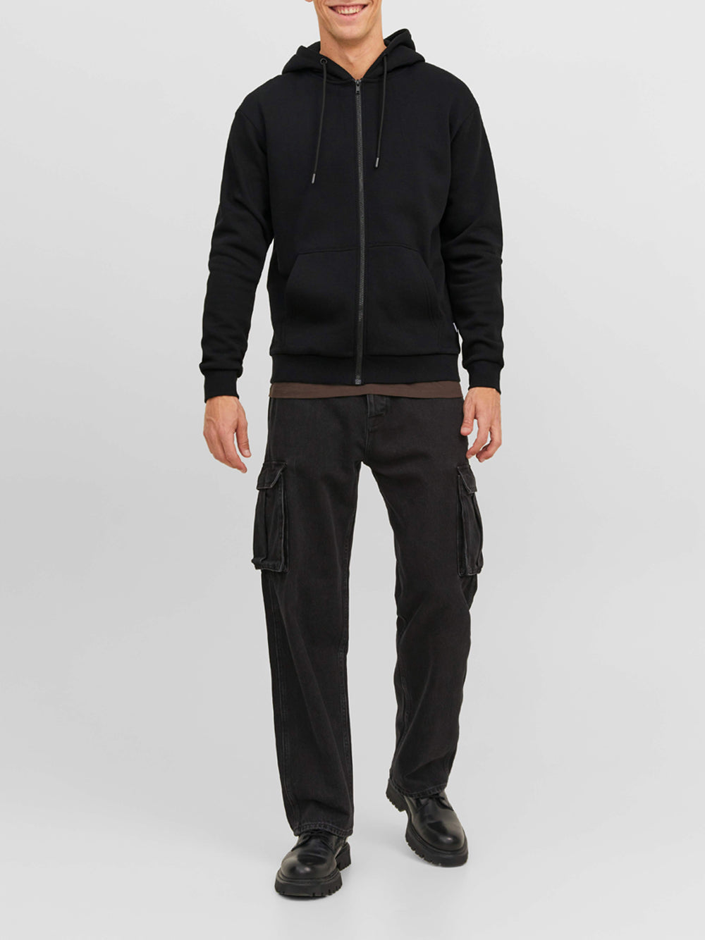Felpa Zip Jack e Jones da Uomo - Nero