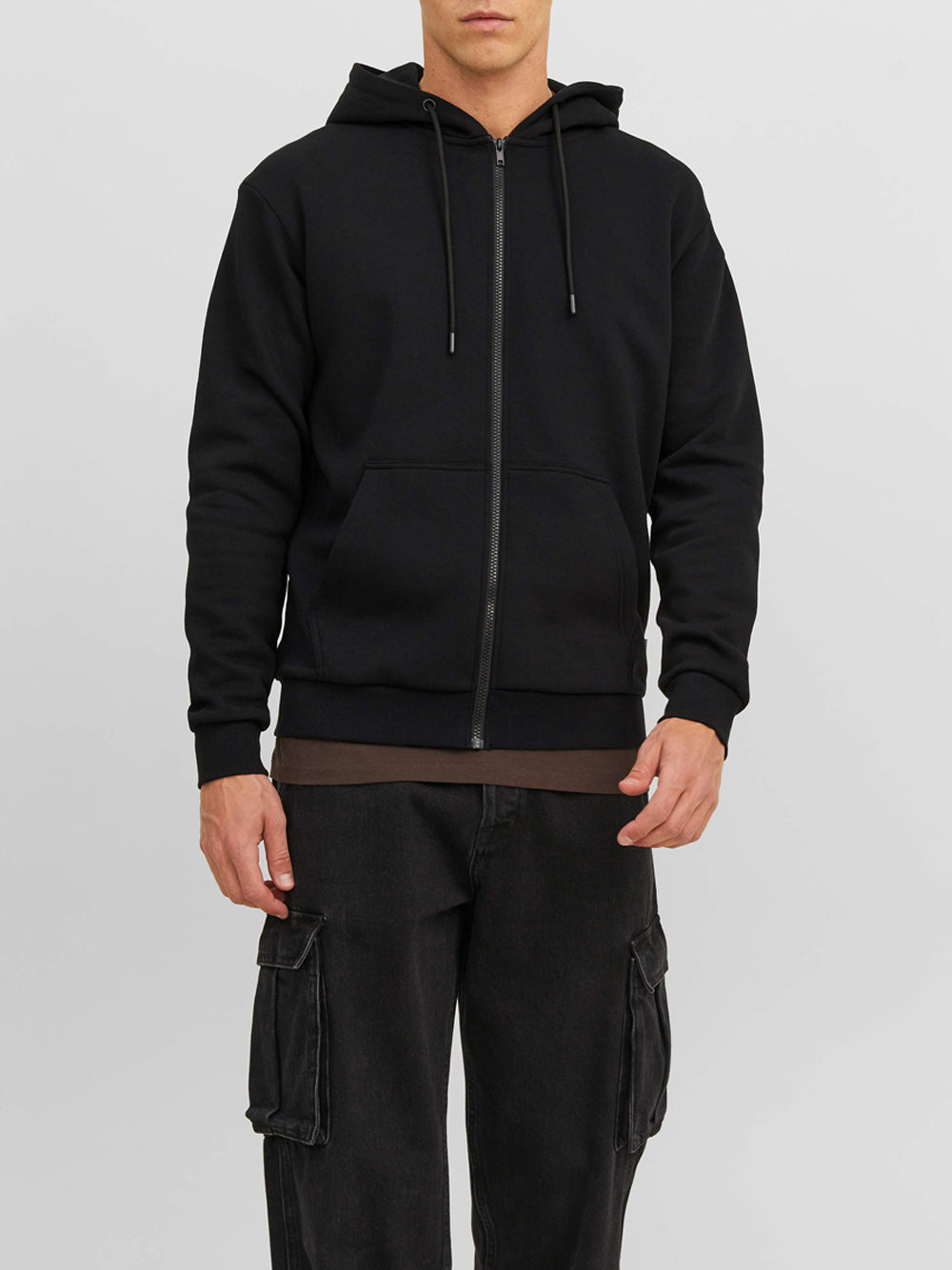 Felpa Zip Jack e Jones da Uomo - Nero