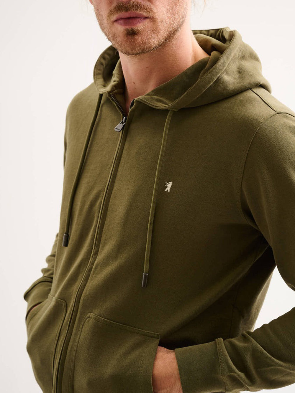 Felpa Zip Jaggy Koroba da Uomo - Verde