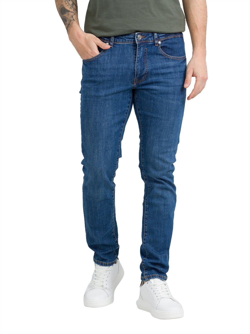 Jeans Slim Jaggy Russel da Uomo - Denim