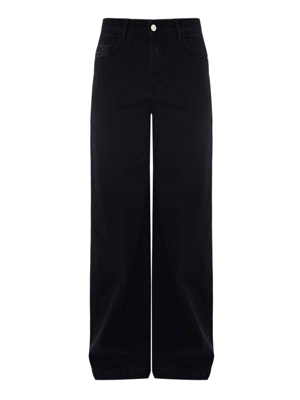 Jeans a Palazzo Kocca Donvina da Donna - Nero