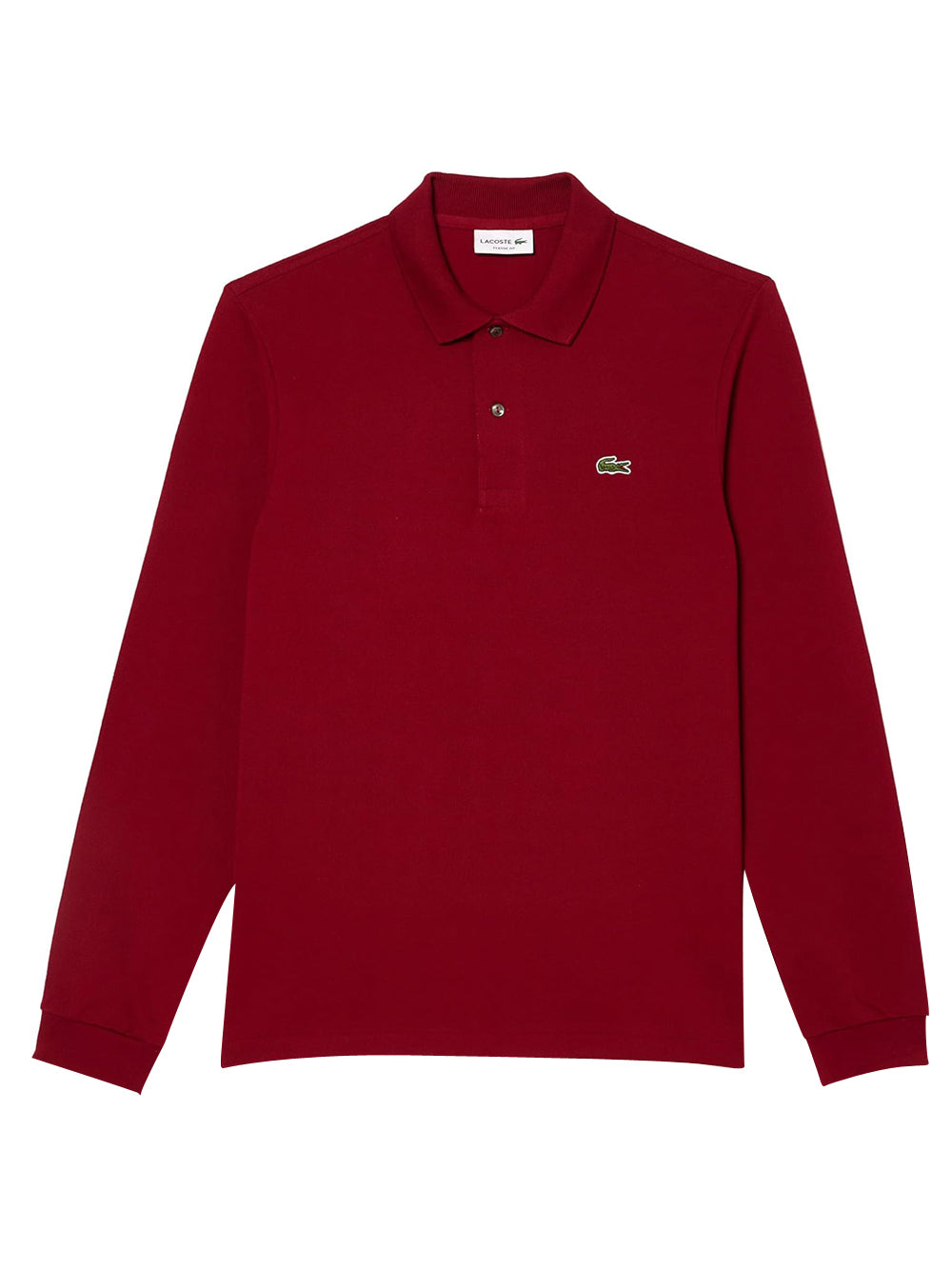 Lacoste Polo Manica Lunga Uomo Mod. L1312 476 Bordeau Rosso