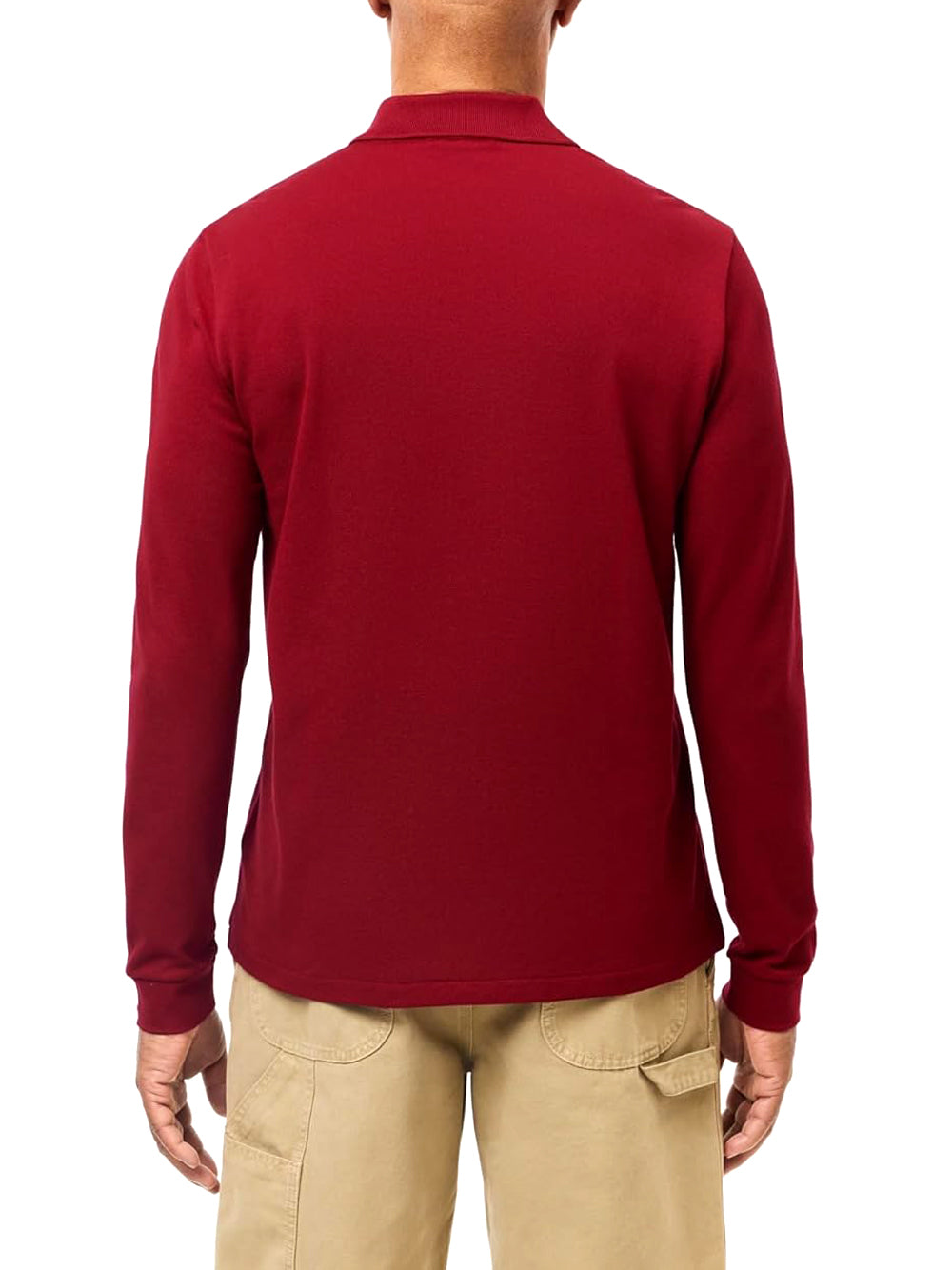Lacoste Polo Manica Lunga Uomo Mod. L1312 476 Bordeau Rosso