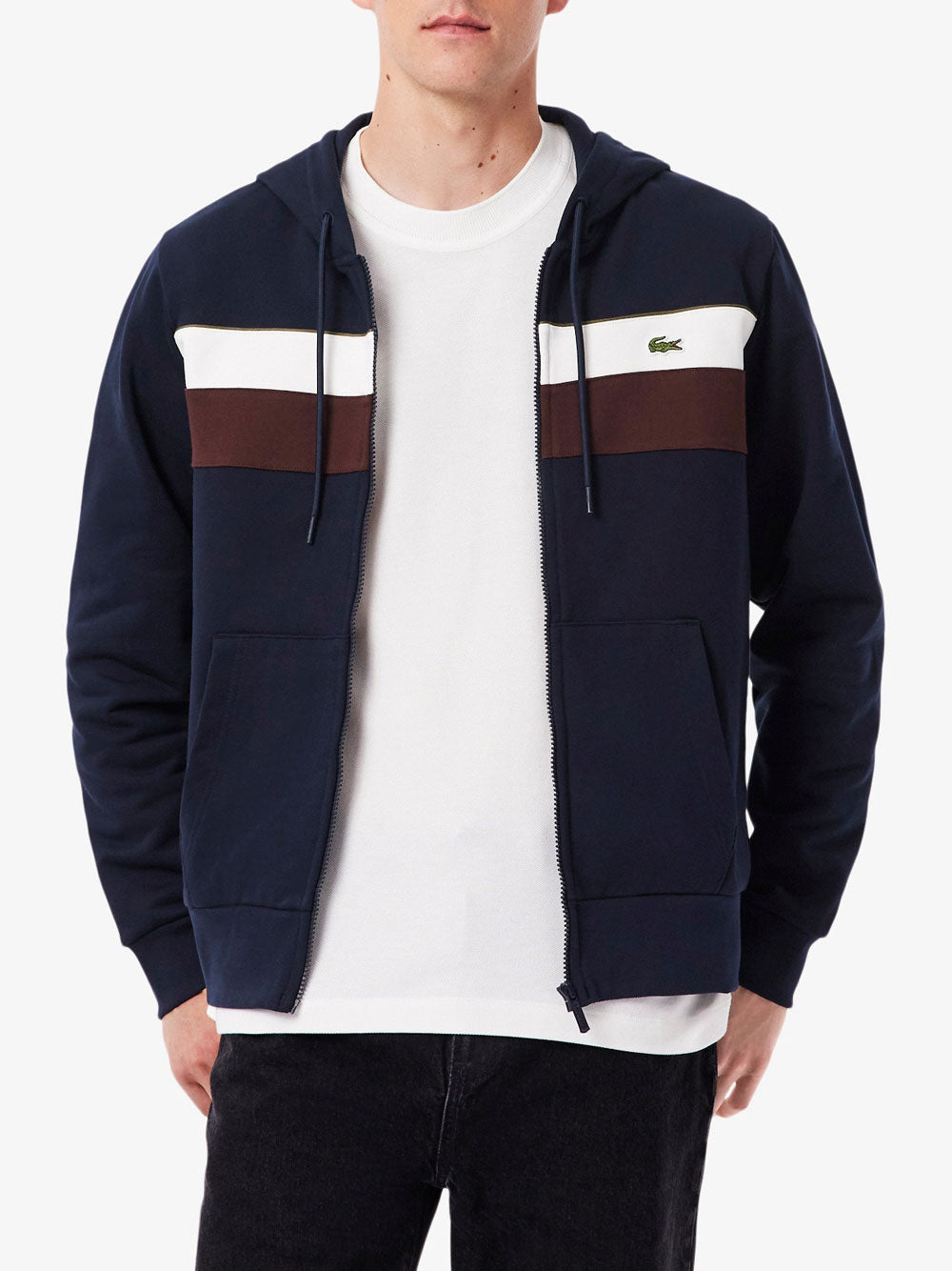 Felpa Zip Lacoste da Uomo - Blu