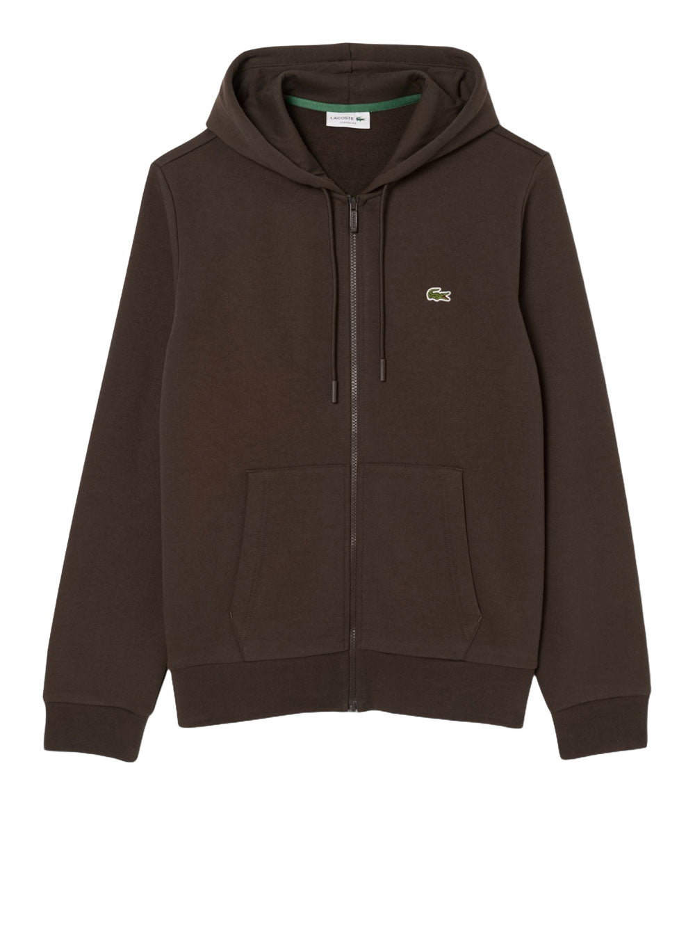 Felpa Zip Lacoste da Uomo - Marrone
