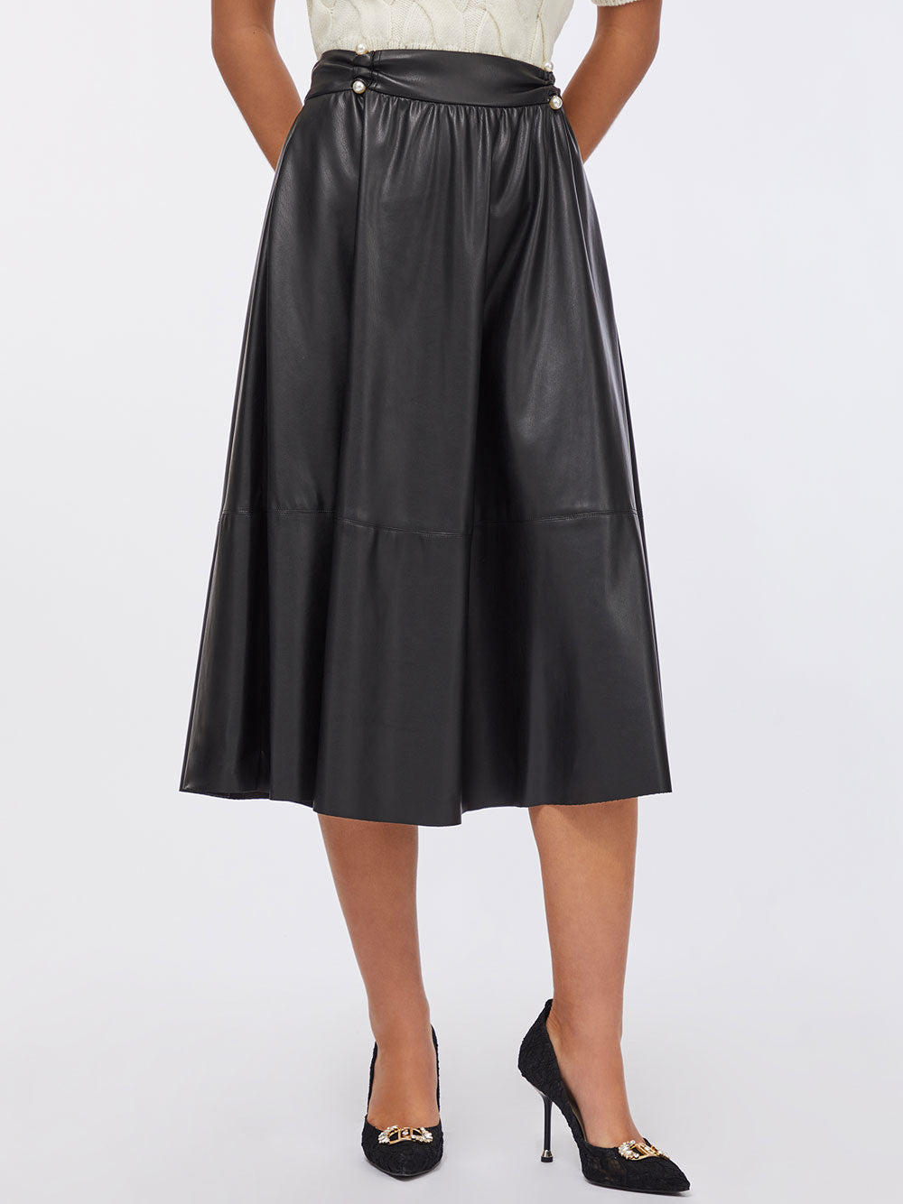 Gonna Longuette Liu Jo Ecopelle da Donna - Nero