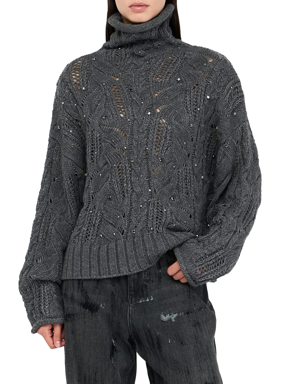 Liu Jo Liu Jo Maglione Collo Alto Donna Mod. MF5451 MA37R 02050 Grigio