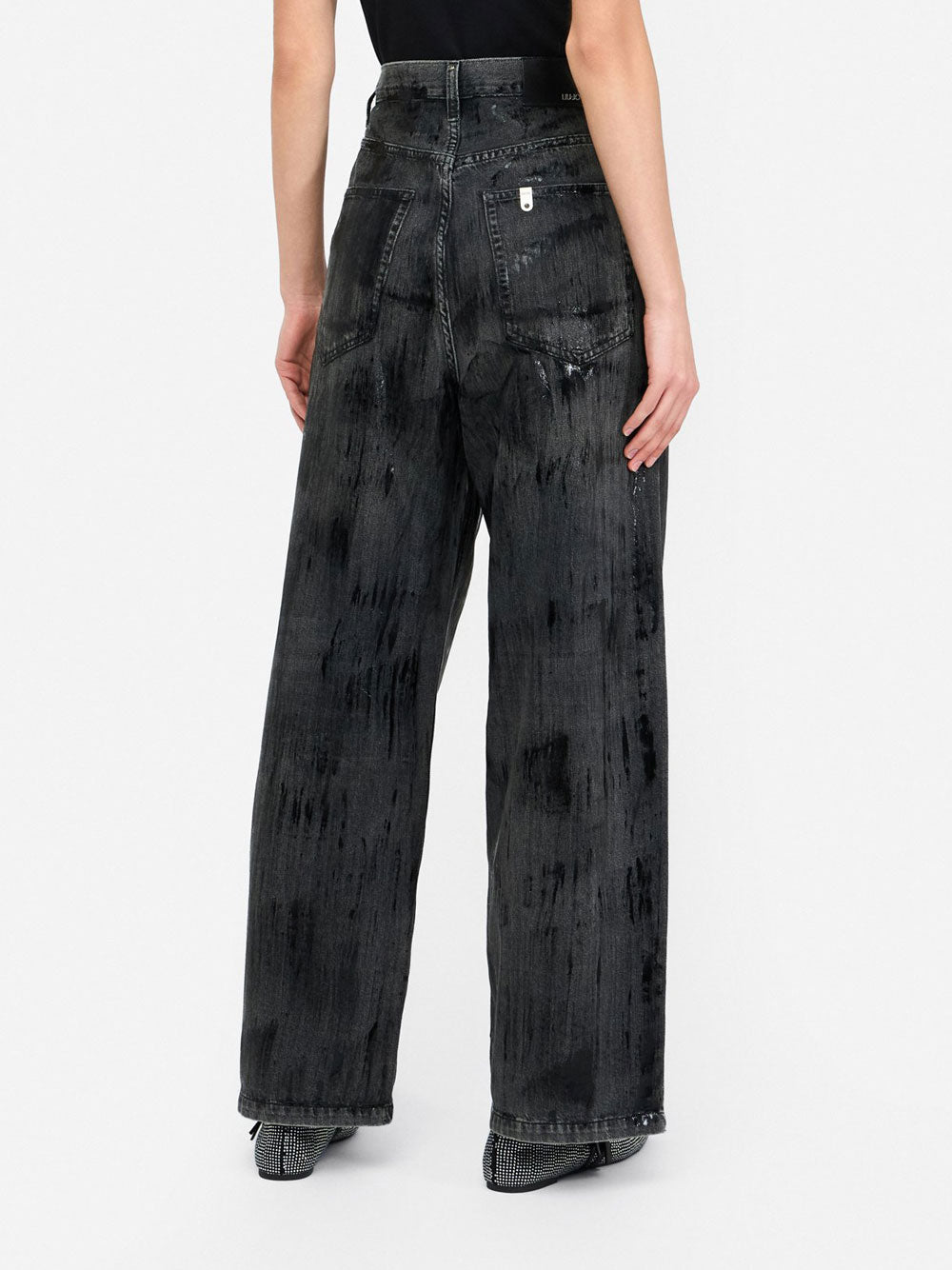 Jeans Wide Liu Jo da Donna - Nero