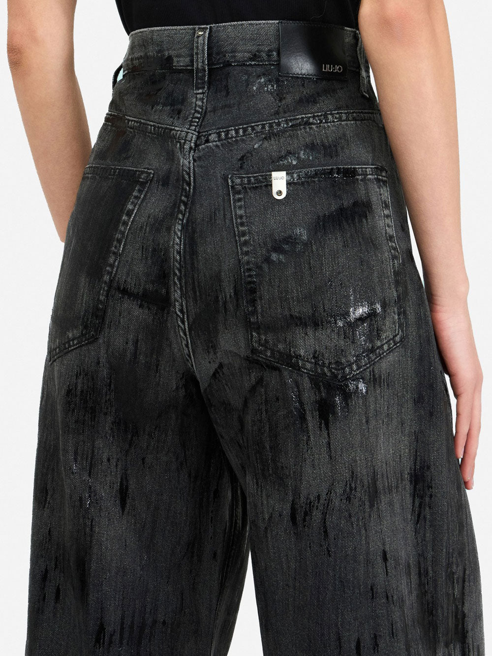 Jeans Wide Liu Jo da Donna - Nero