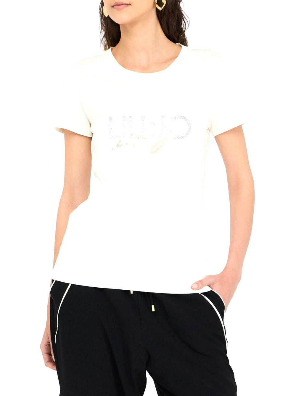Liu Jo Liu Jo T-shirt Donna Mod. TF5287 JS923 M9844 Latte Bianco