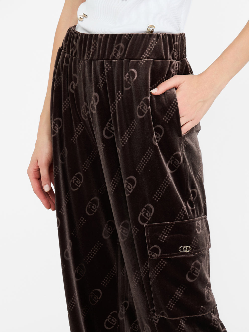 Pantalone Jogger Liu Jo da Donna - Marrone