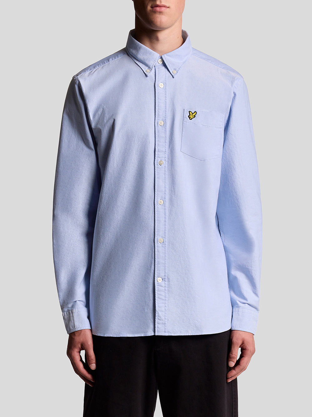 Camicia Casual Lyle & Scott Plain Oxford da Uomo - Celeste