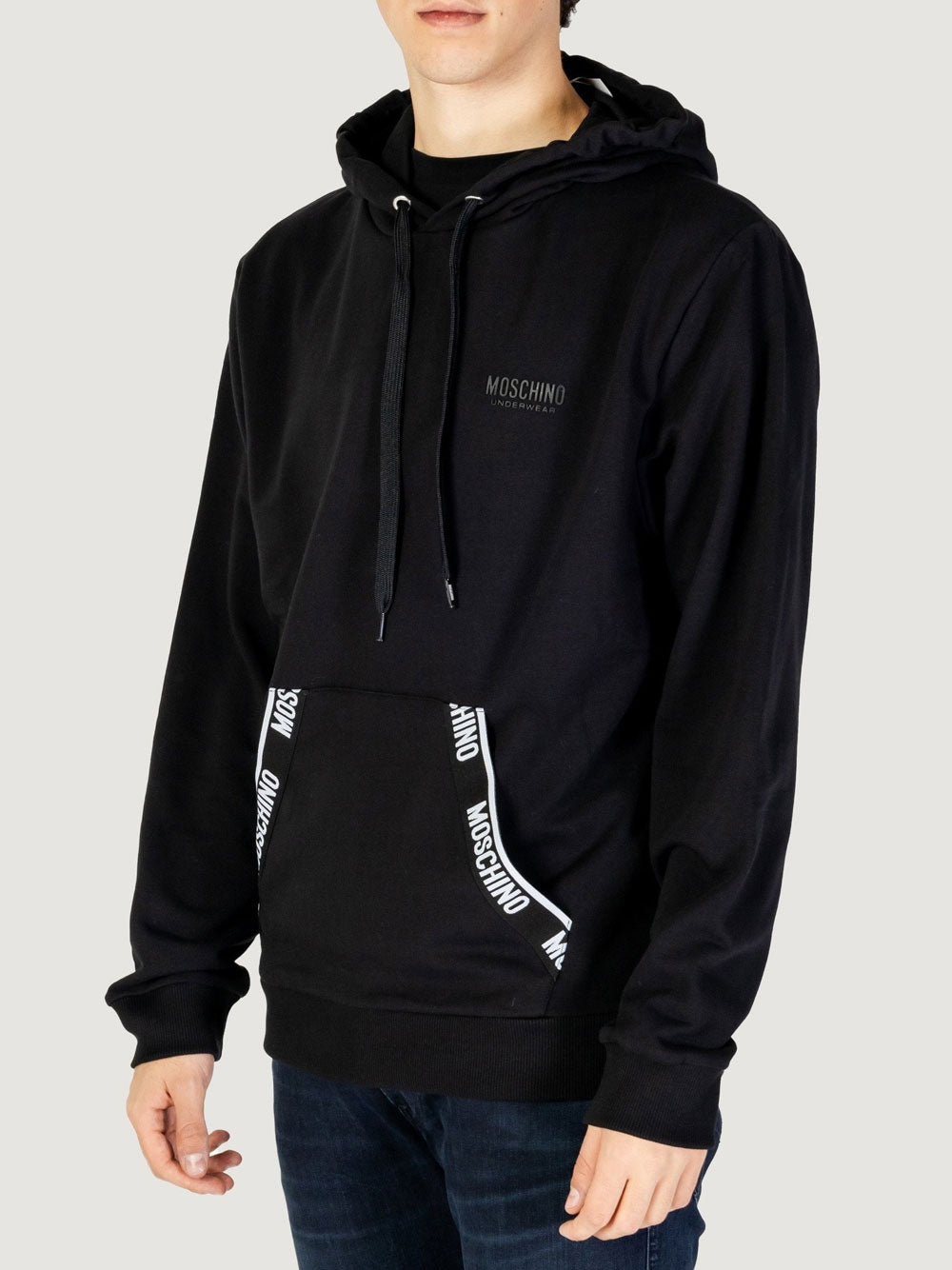 Love Felpa Cappuccio Moschino da Uomo - Nero