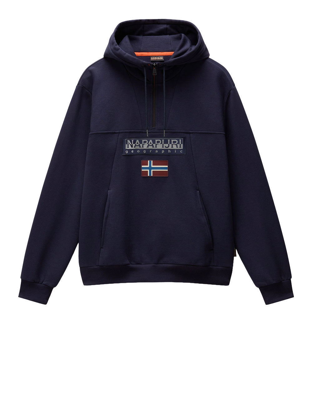 Felpa Cappuccio Napapijri Burgee da Uomo - Blu