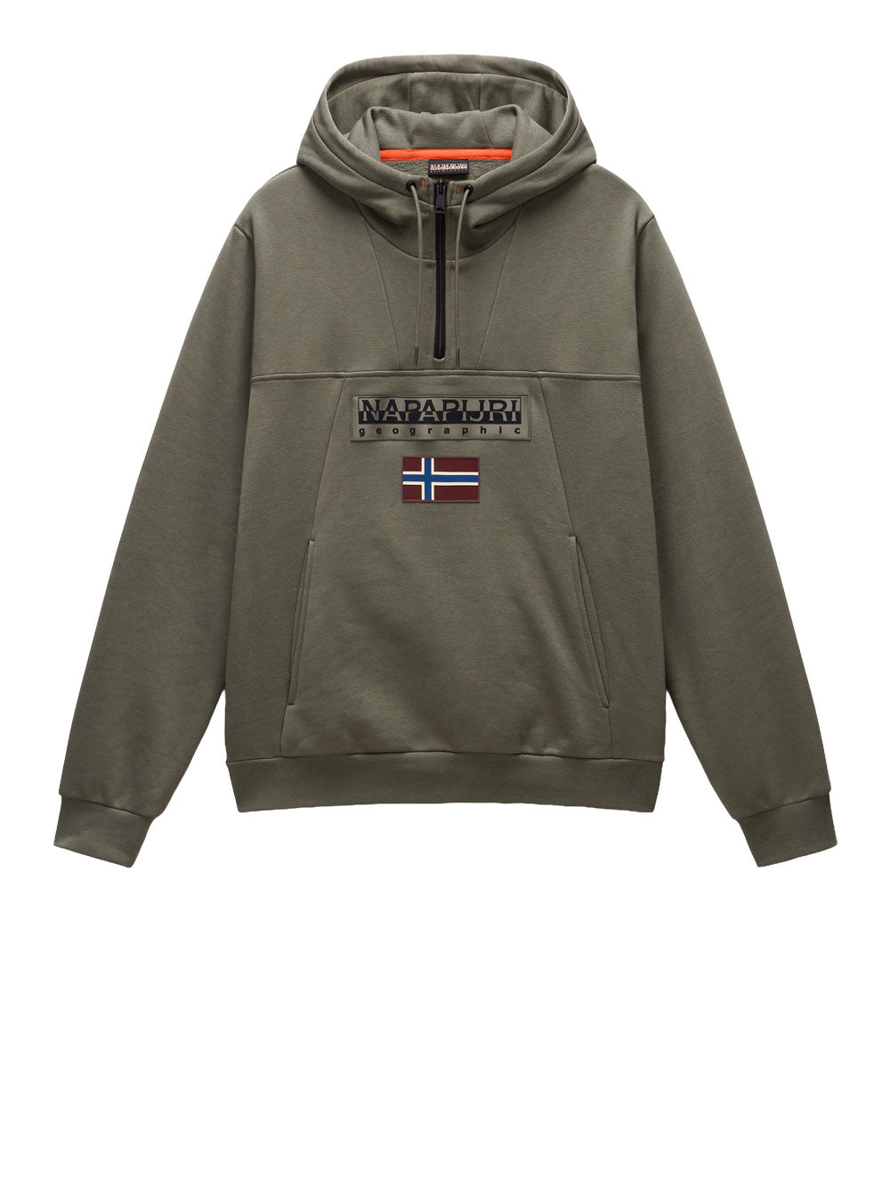 Felpa Cappuccio Napapijri Burgee da Uomo - Verde