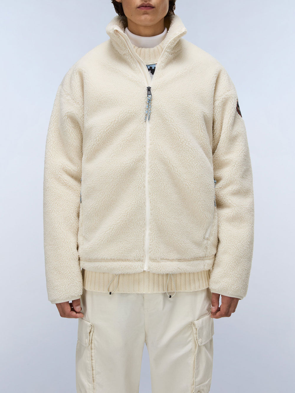 Felpa Zip Napapijri Fiemme da Uomo - Bianco