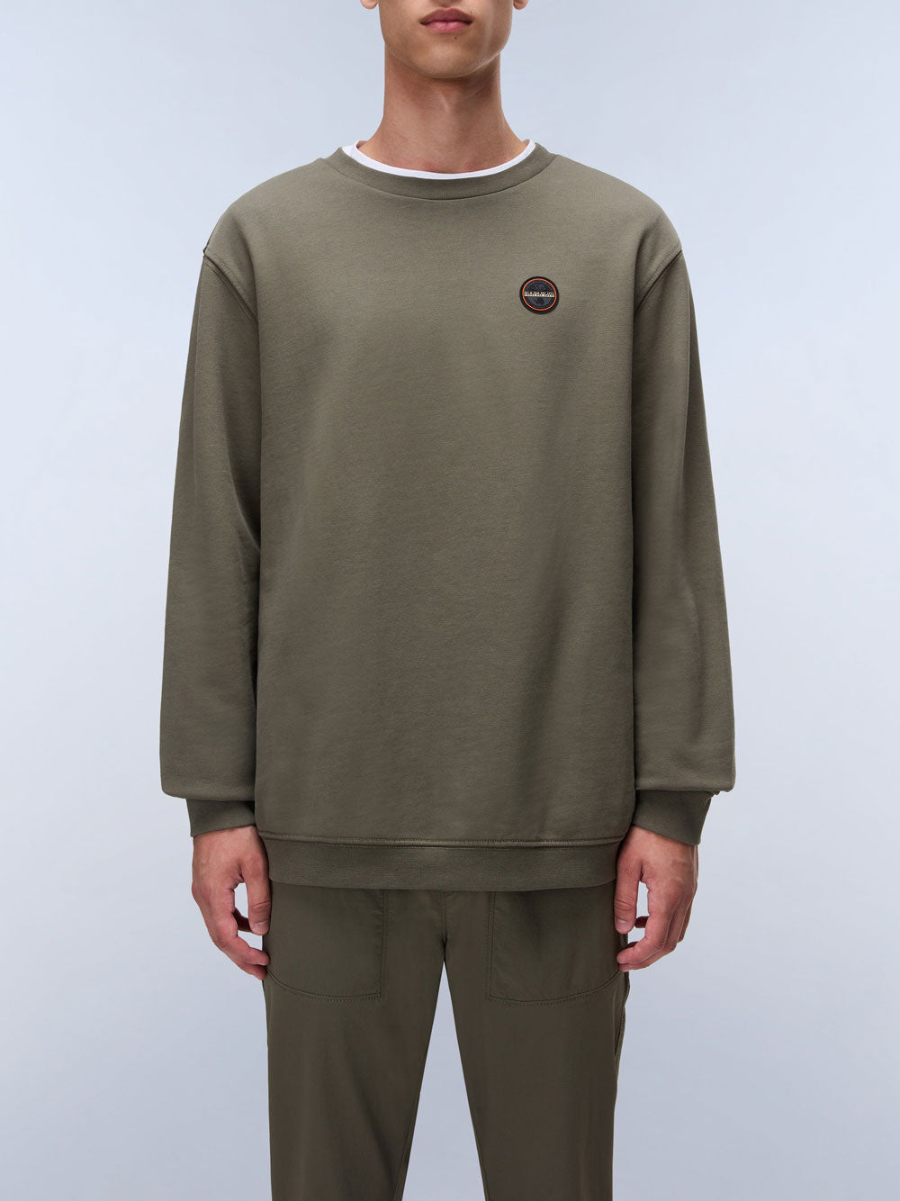 Felpa Napapijri Badge C 1 da Uomo - Verde