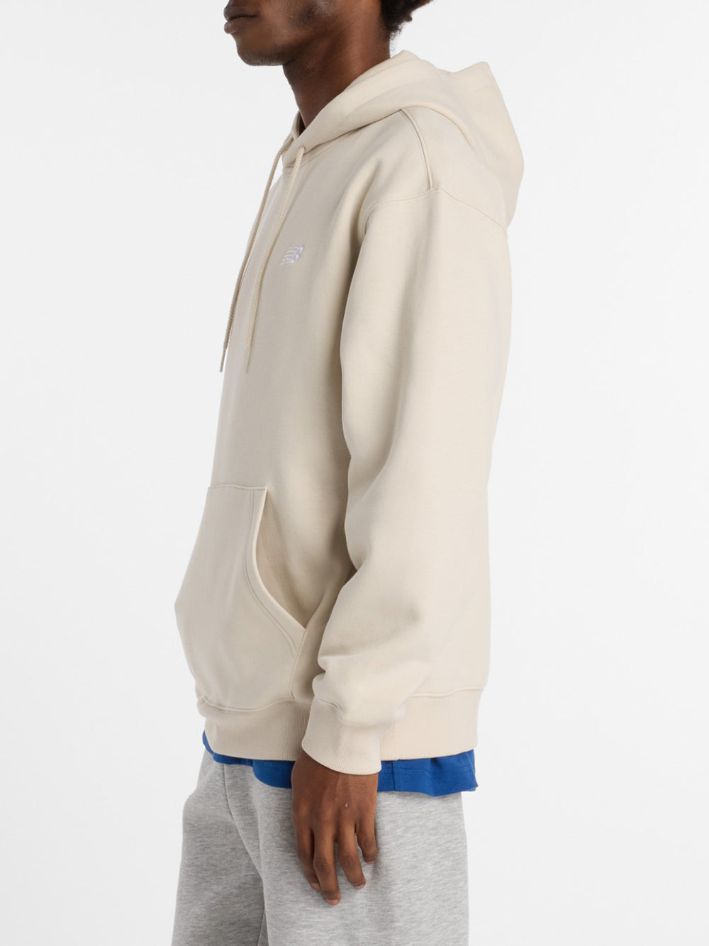 Felpa Cappuccio New Balance da Uomo - Beige Avorio