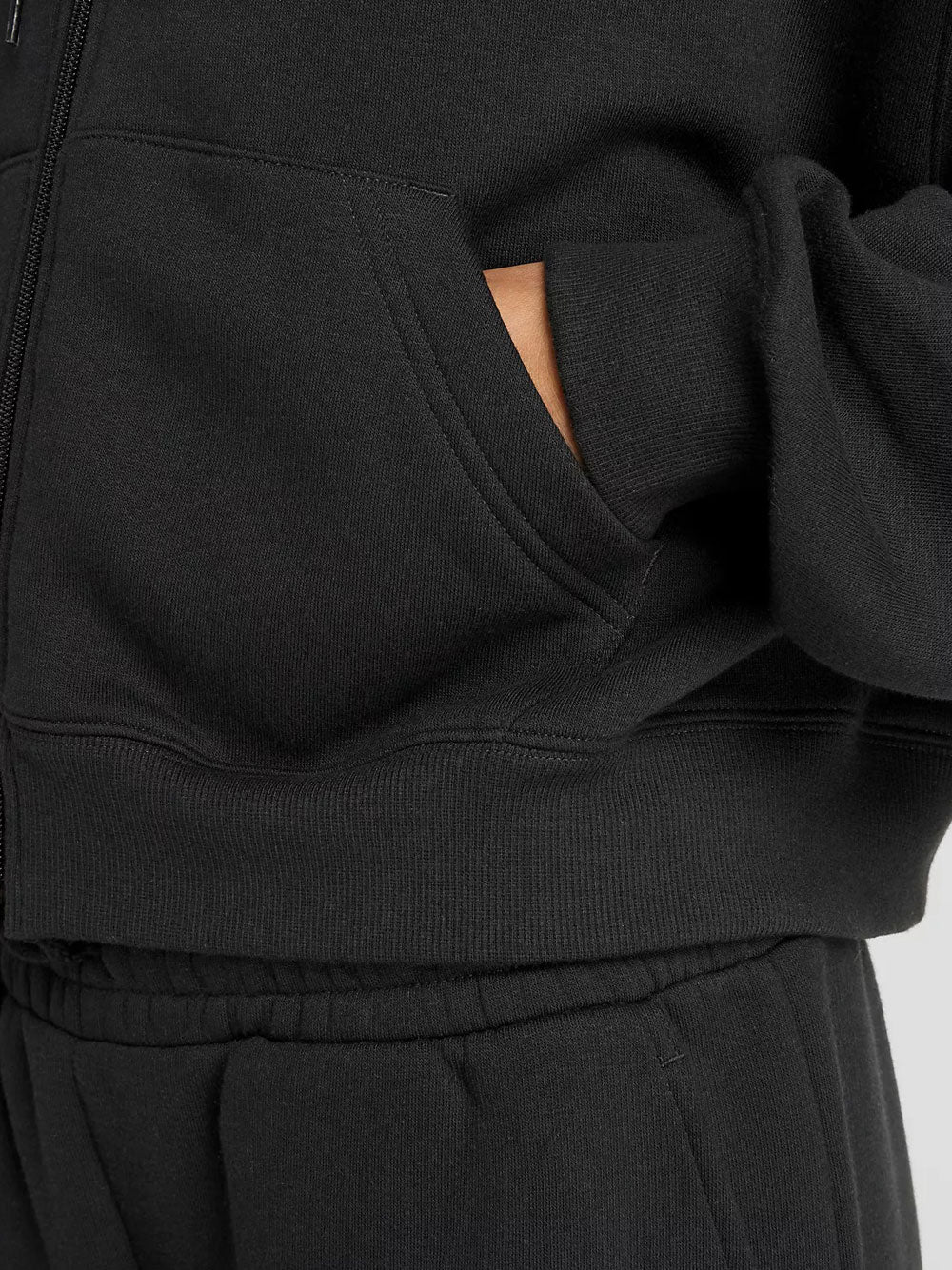 Felpa Zip New Balance Linear Heritage da Donna - Nero