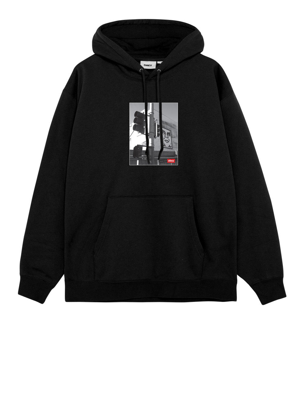 Felpa Cappuccio Los Angeles Photo Obey da Uomo - Nero