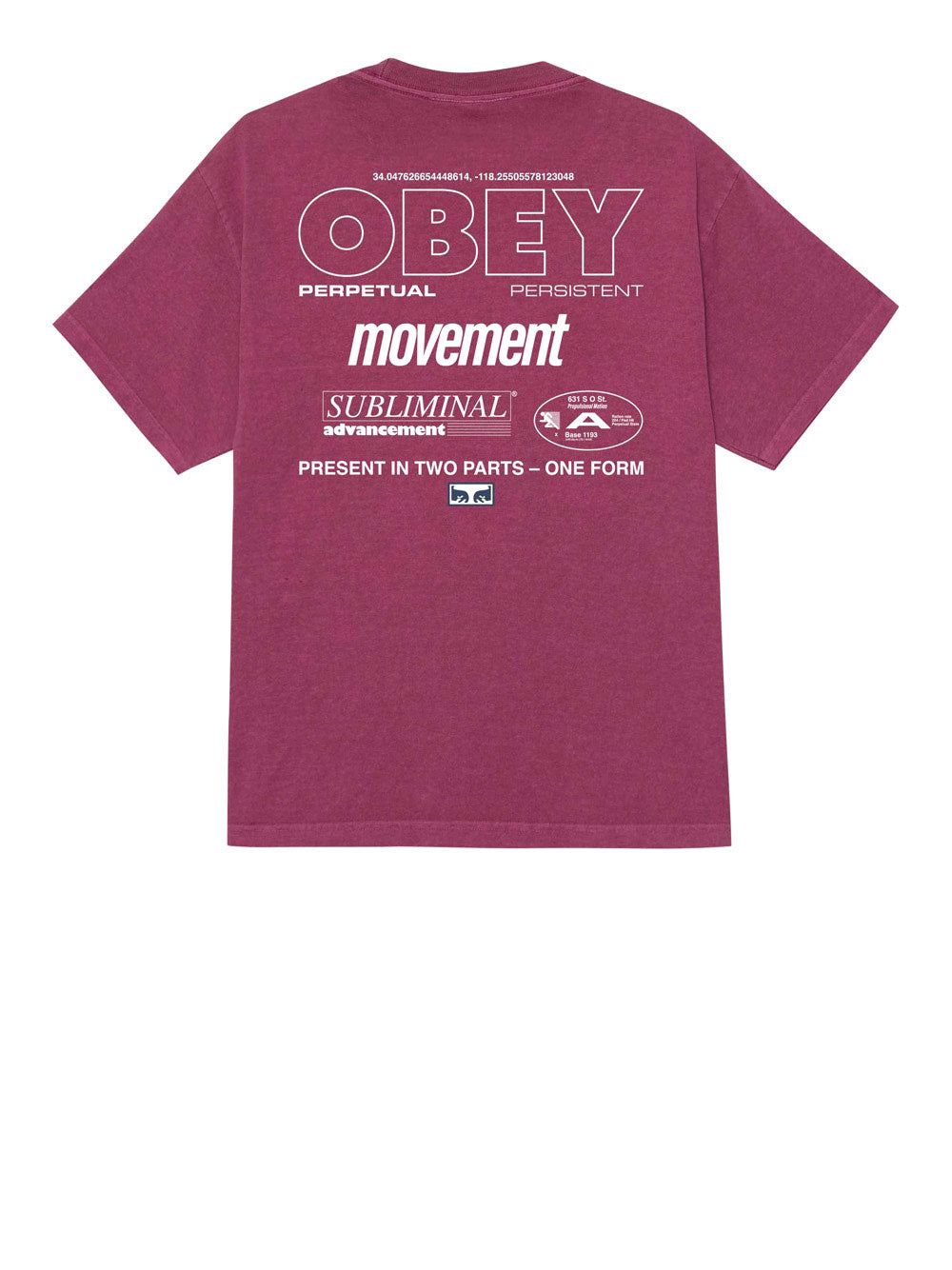T-shirt Obey Persistent Movement da Uomo - Viola
