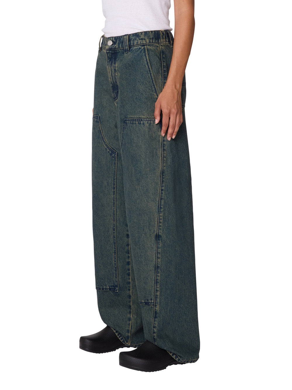 Jeans Wide Obey Leah Iii Baggy Double Knee da Donna - Denim