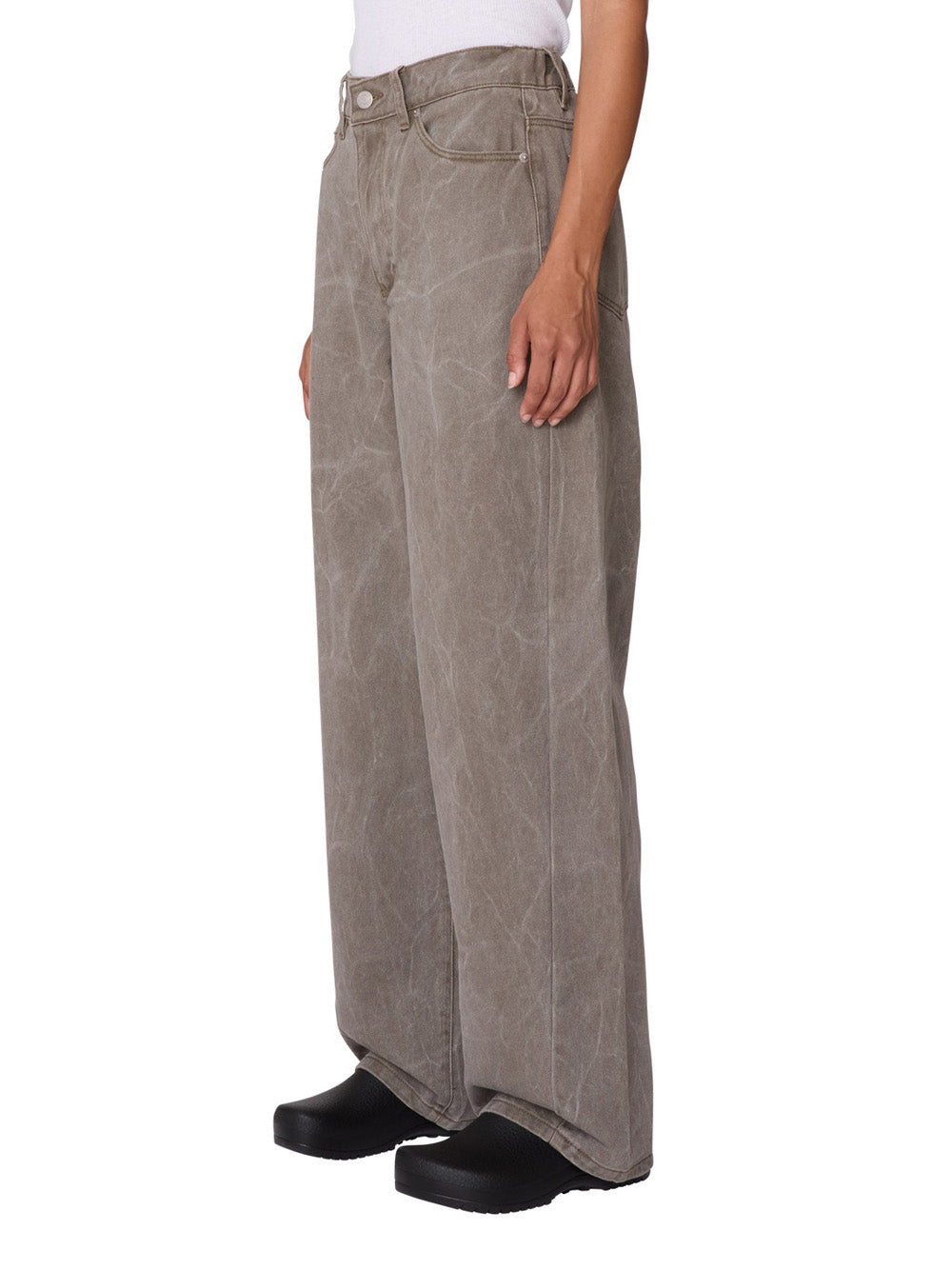 Jeans Wide Obey Donovan 5 Pocket da Donna - Marrone