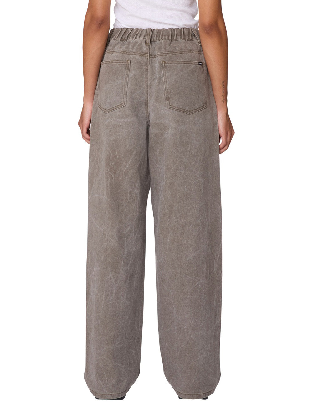 Jeans Wide Obey Donovan 5 Pocket da Donna - Marrone