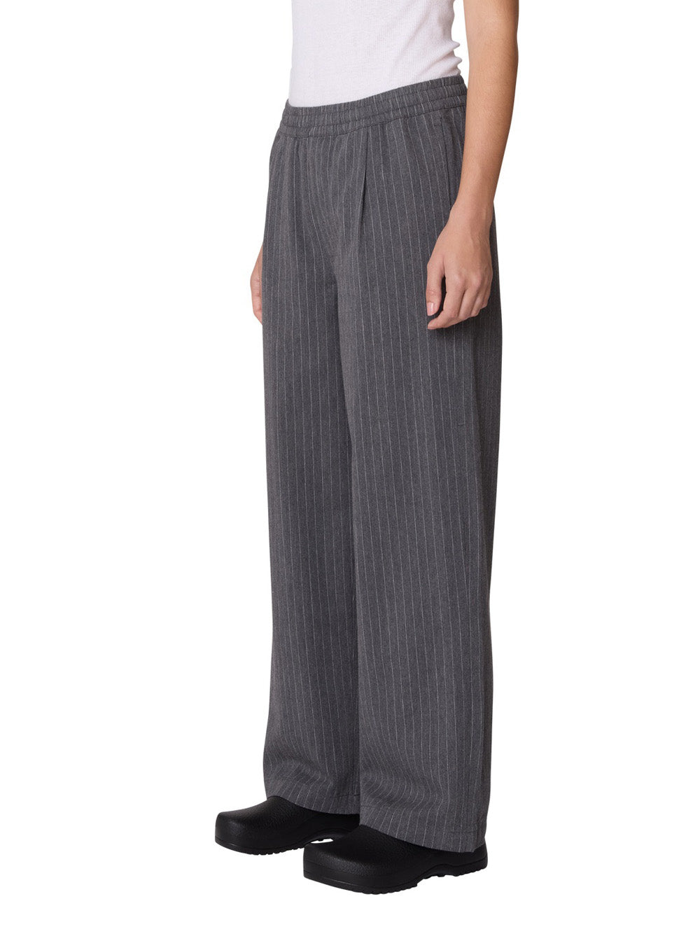 Pantalone Straight Obey Irina Pleated da Donna - Grigio