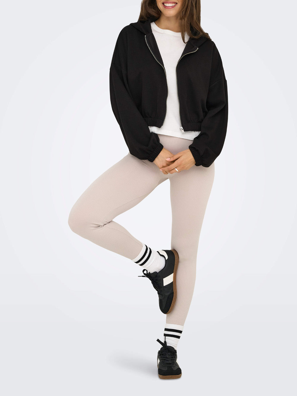 Felpa Zip Only da Donna - Nero