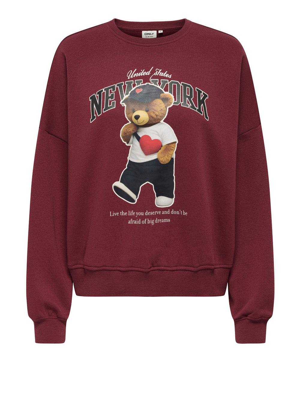 Felpa Only da Donna - Bordeaux