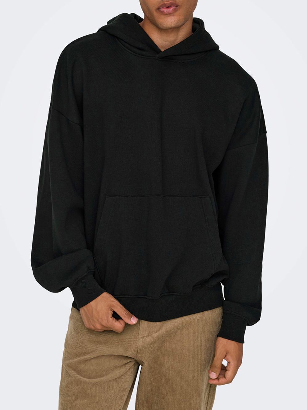 Felpa Cappuccio Only e Sons da Uomo - Nero