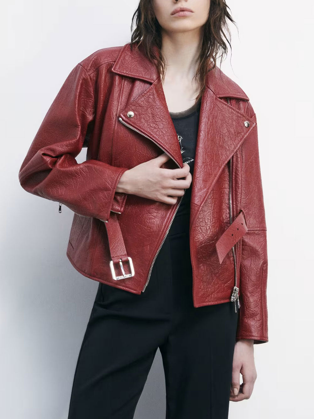 Giubbino di Pelle Patrizia Pepe da Donna - Rosso